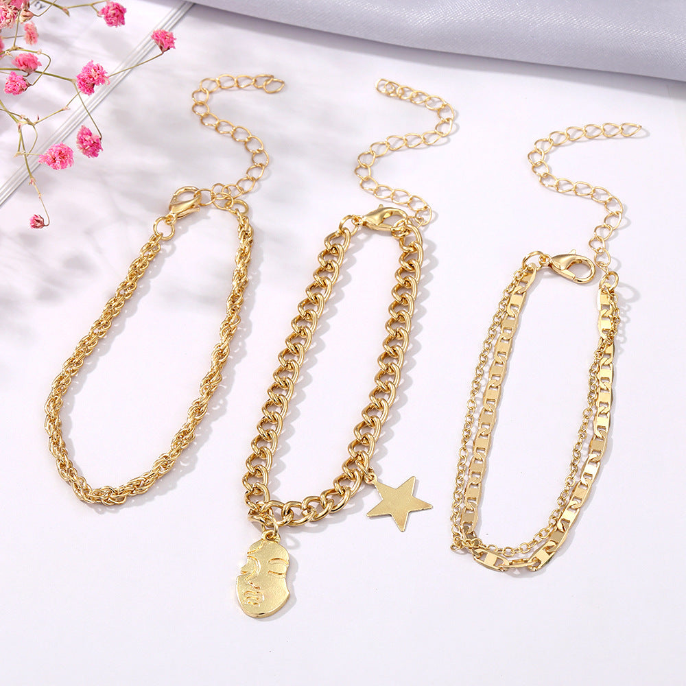 Retro Five-pointed Star Bracelet Four-piece Set GlamzLife
