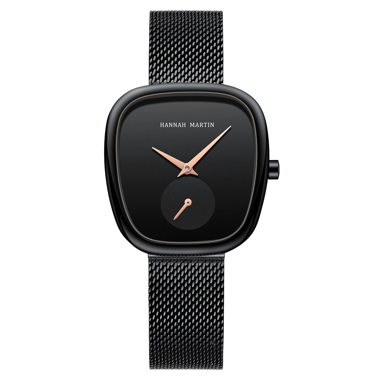Stainless Steel Milan Mesh Quartz Watch Women's Half Tonneau GlamzLife