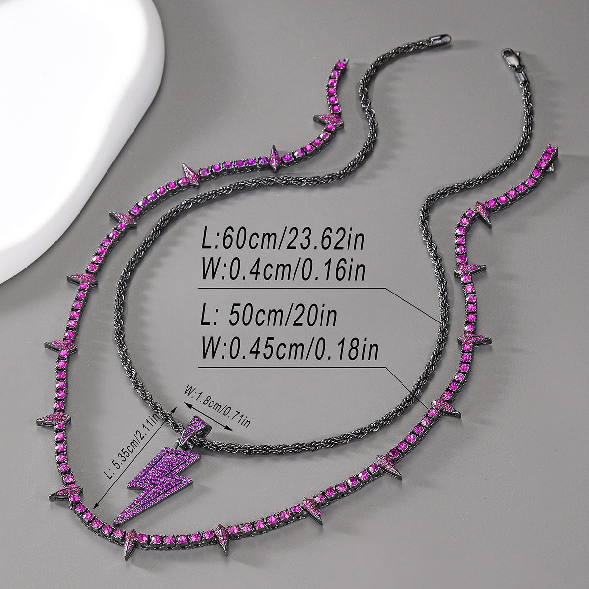 Black Panther Necklace Alloy Diamond Lightning Pendant Suit GlamzLife