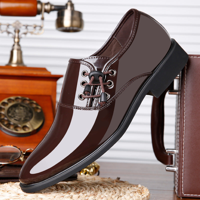 Lace-Up Leather Business Casual Shoes For Men GlamzLife