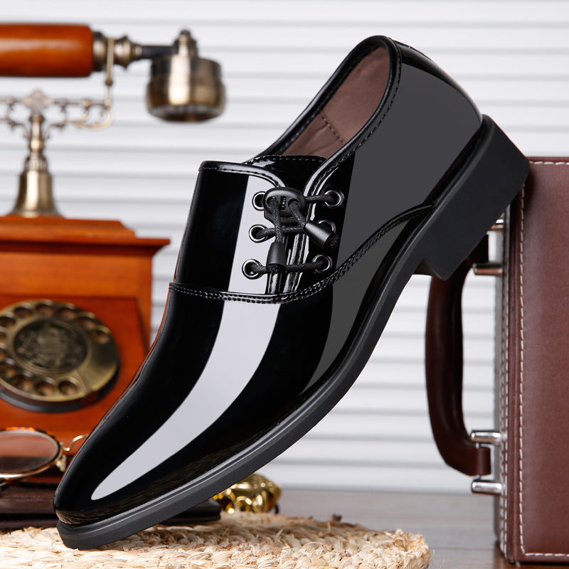 Lace-Up Leather Business Casual Shoes For Men GlamzLife