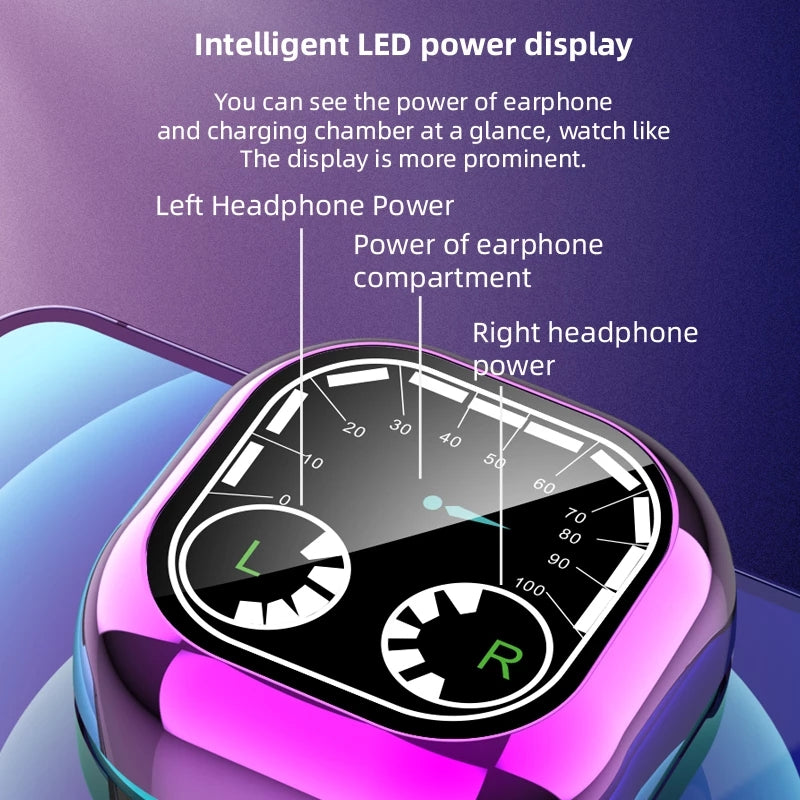 New S6 SE Breathing Light Time Digital Display TWS5.0 Bluetooth Headset | GlamzLife