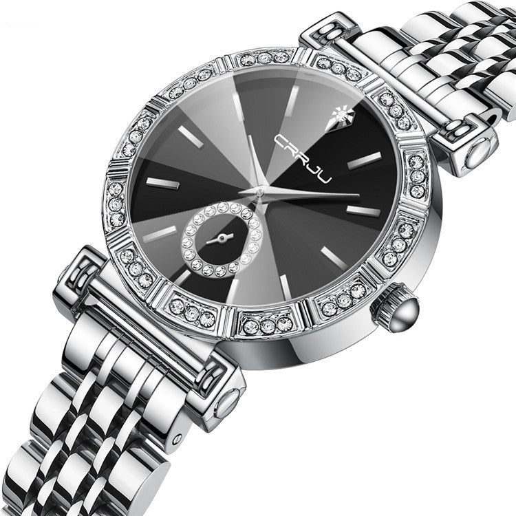 Women's Steel Belt Diamond-embedded Watch GlamzLife