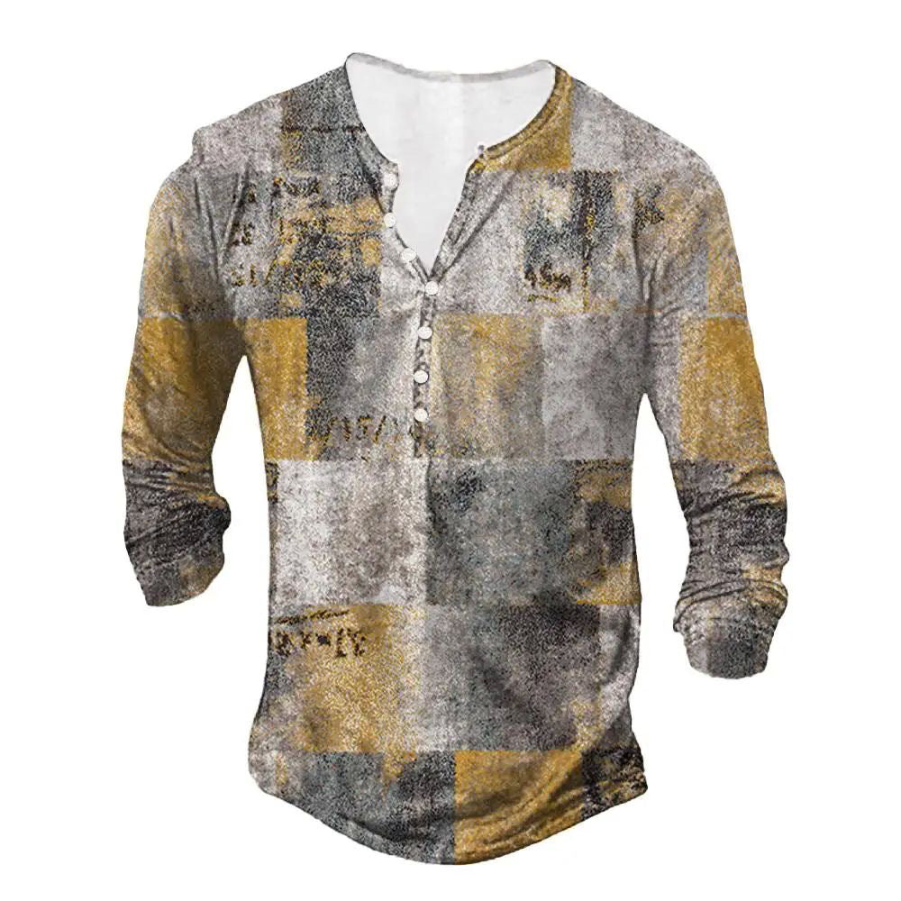Men's Long Sleeve Digital Print T-shirt | GlamzLife