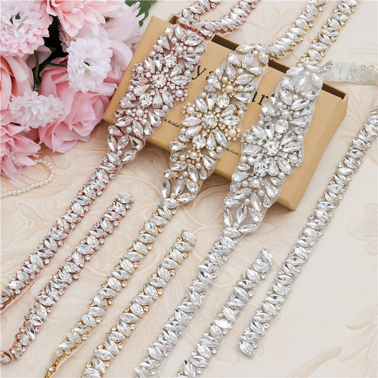 Rhinestone Applique Wedding Dress Waist Jewelry | GlamzLife
