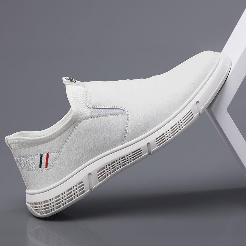 Black White Flat Walking Shoes For Men GlamzLife