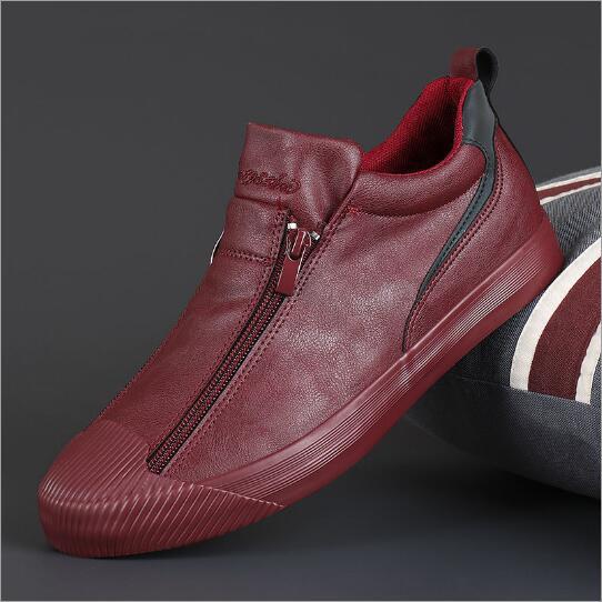 Double Zipper Casual Men Board Shoes | GlamzLife