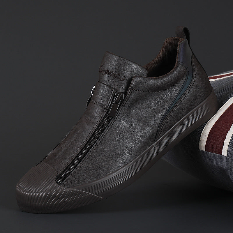 Double Zipper Casual Men Board Shoes GlamzLife