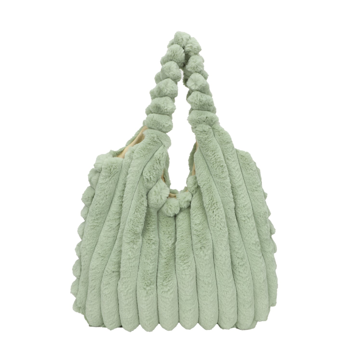 Striped Design Plush Bag Winter Fashion Shoulder Armpit Bags Large Capacity Furry Handbags Portable Cute Shopping Tote Bag GlamzLife