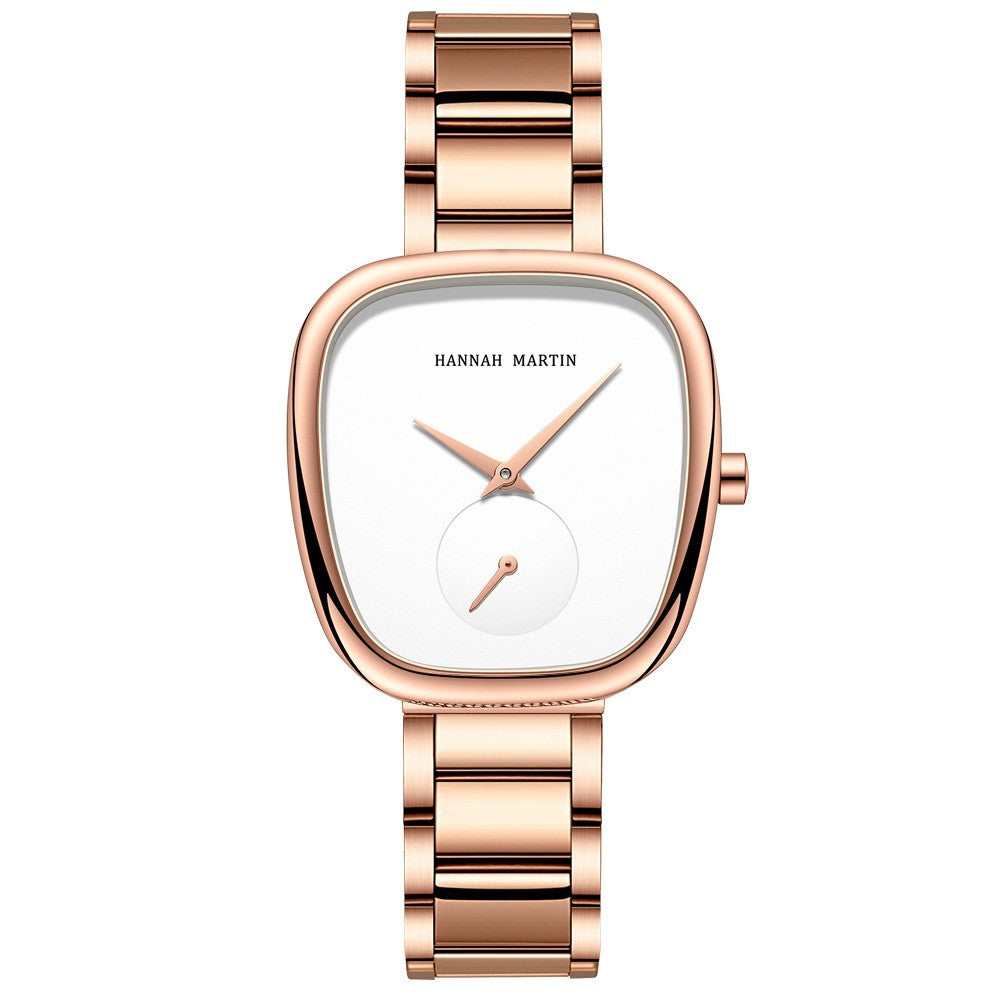 Stainless Steel Milan Mesh Quartz Watch Women's Half Tonneau GlamzLife
