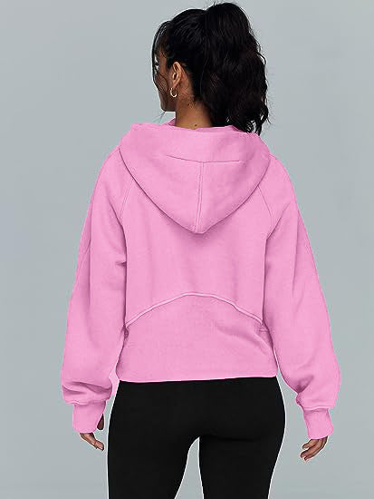 Zipper Hoodies Sweatshirts With Pocket Loose Sport Tops Long Sleeve Pullover Sweaters Winter Fall Outfits Women Clothing GlamzLife