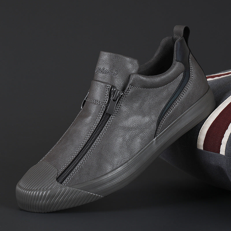 Double Zipper Casual Men Board Shoes GlamzLife