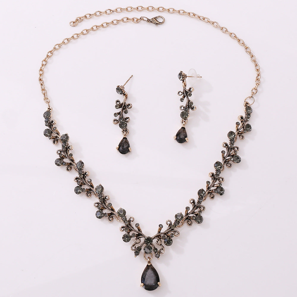 Bridal Rhinestone Zircon Earring Necklace GlamzLife
