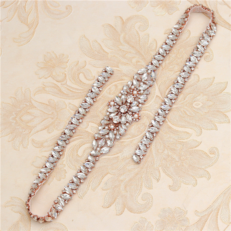 Rhinestone Applique Wedding Dress Waist Jewelry GlamzLife