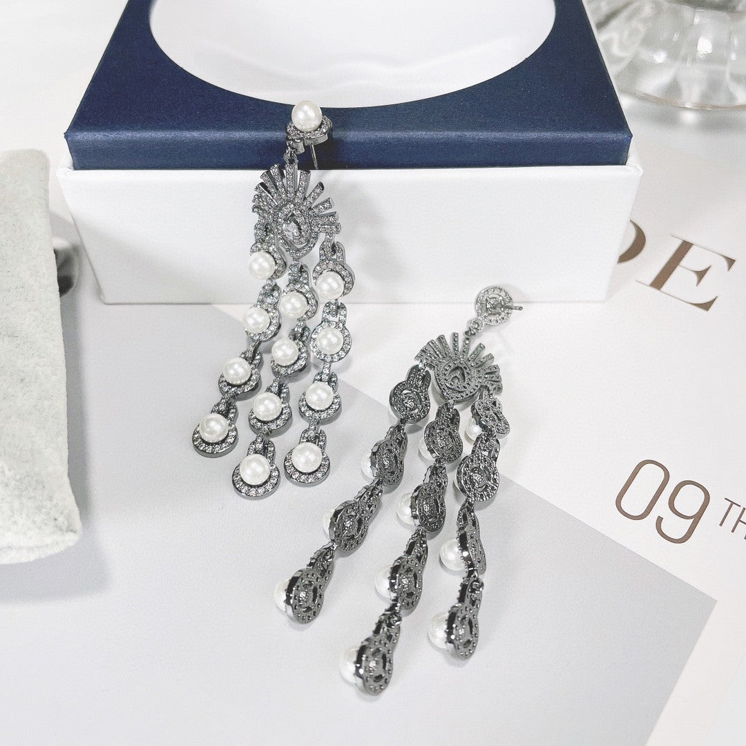 Micro Inlay Zircon Style Beaded Fringe Earrings GlamzLife