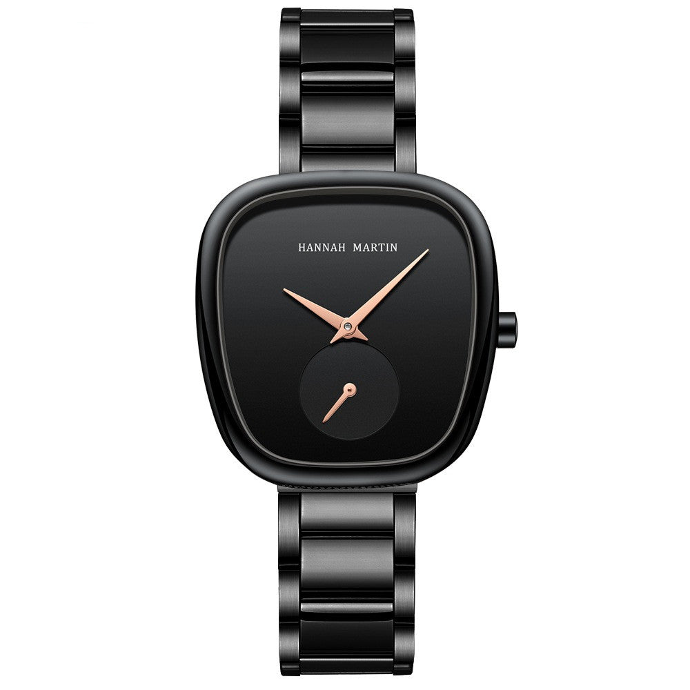 Stainless Steel Milan Mesh Quartz Watch Women's Half Tonneau GlamzLife
