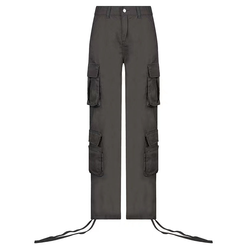 Street Hip-hop Trousers With Pockets Low Waist Overalls Fashion Casual Cargo Pants GlamzLife