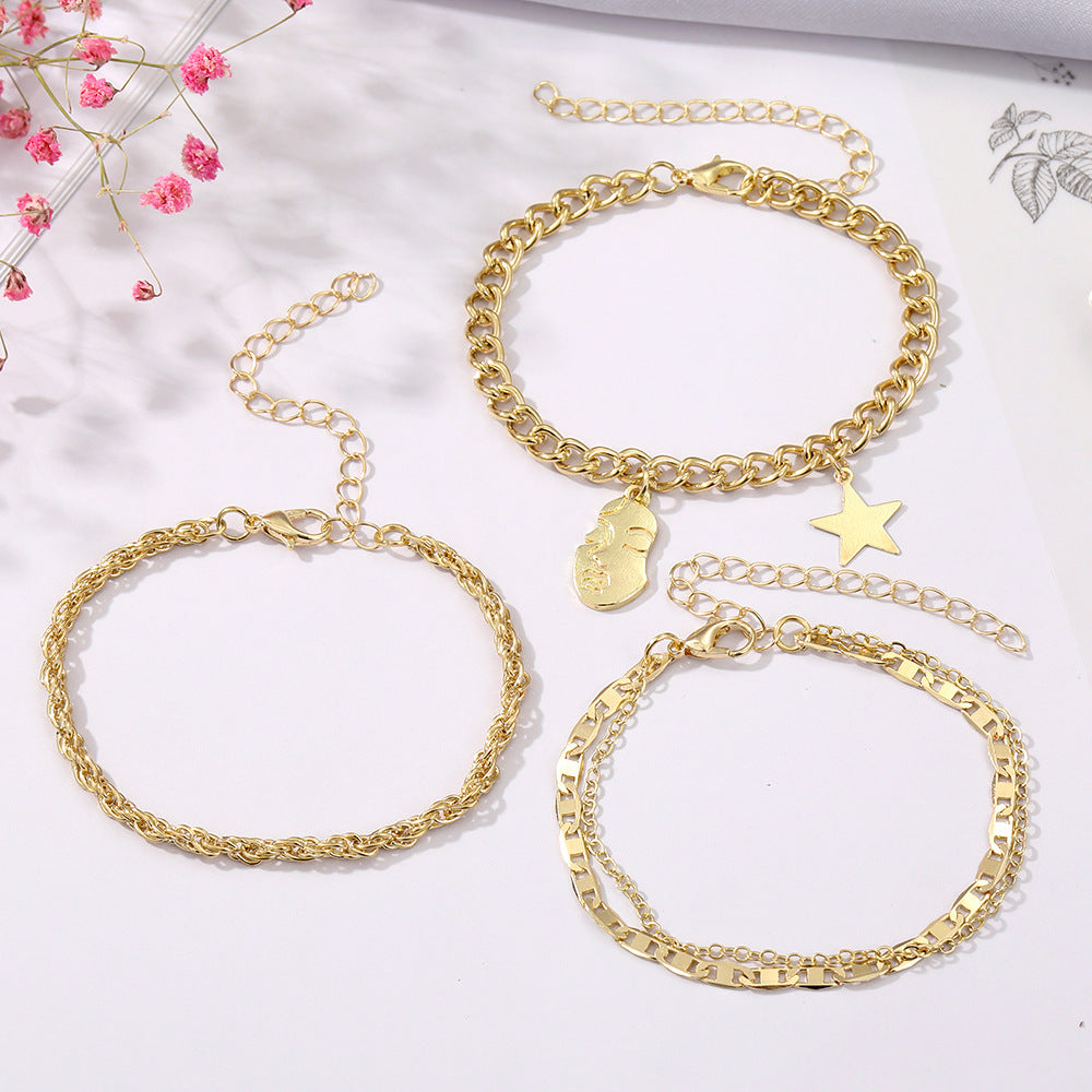 Retro Five-pointed Star Bracelet Four-piece Set GlamzLife