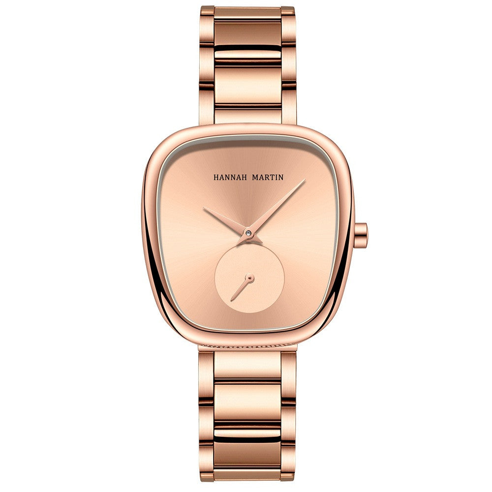 Stainless Steel Milan Mesh Quartz Watch Women's Half Tonneau GlamzLife