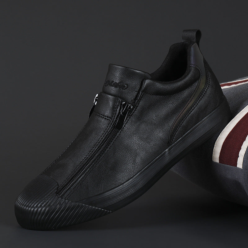 Double Zipper Casual Men Board Shoes GlamzLife