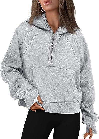 Zipper Hoodies Sweatshirts With Pocket Loose Sport Tops Long Sleeve Pullover Sweaters Winter Fall Outfits Women Clothing GlamzLife