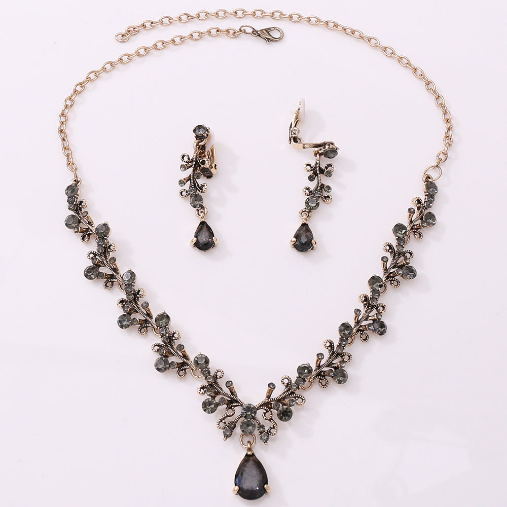 Bridal Rhinestone Zircon Earring Necklace GlamzLife