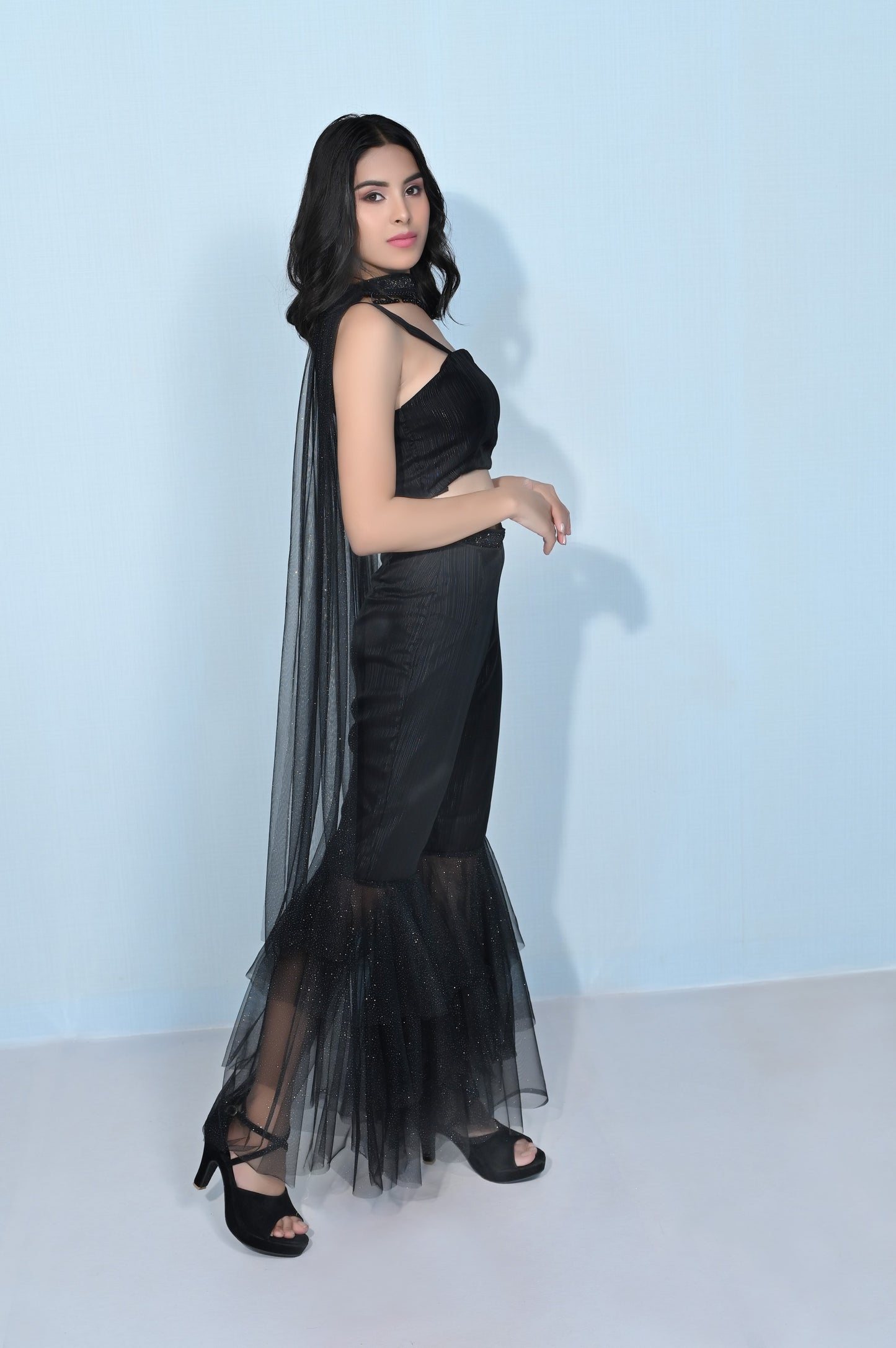 Stunning Black Indo-western Sharara Dress | GlamzLife