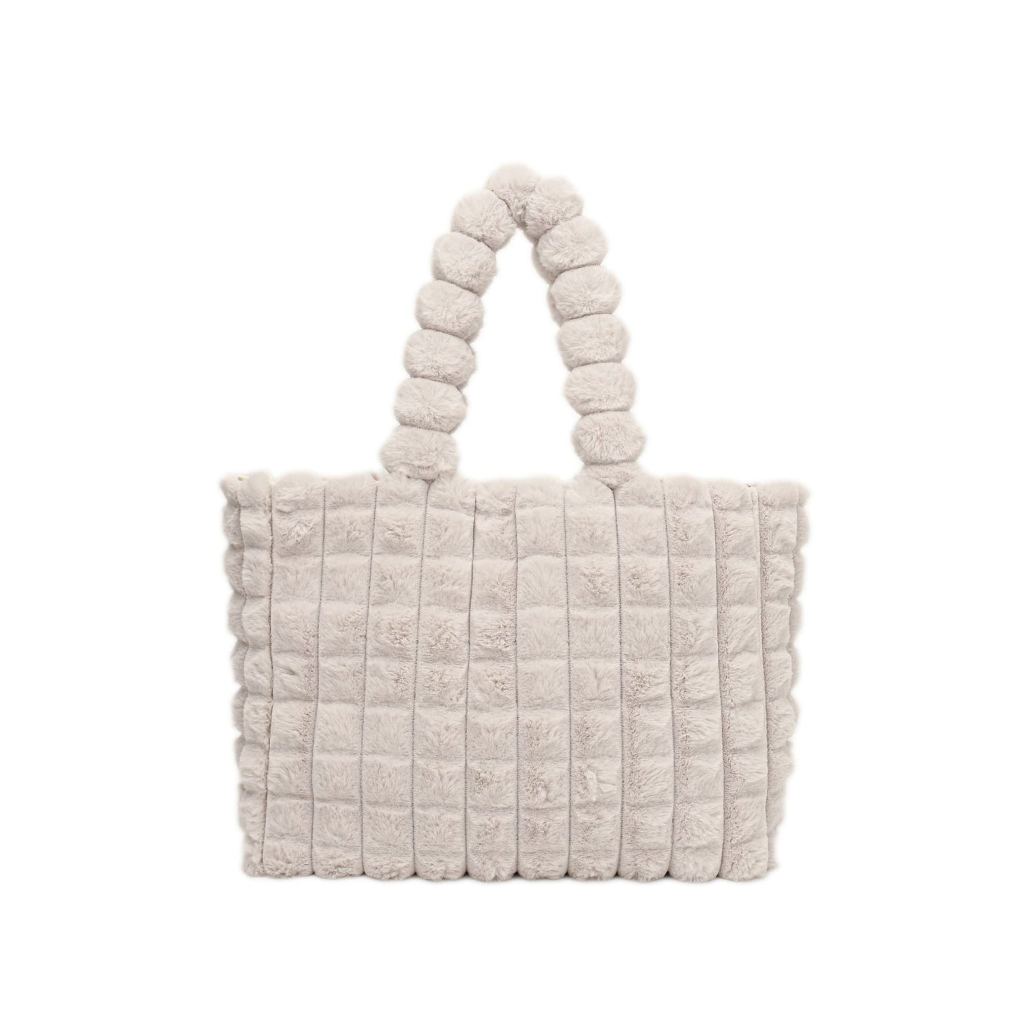 Plaid Handbags Winter Fashion High Capacity Shopping Plush Bag Korean Style Personalized Designer Luxury Tote Bags For Women GlamzLife