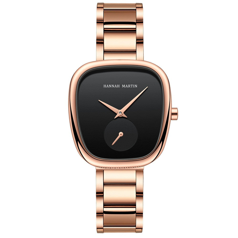 Stainless Steel Milan Mesh Quartz Watch Women's Half Tonneau GlamzLife