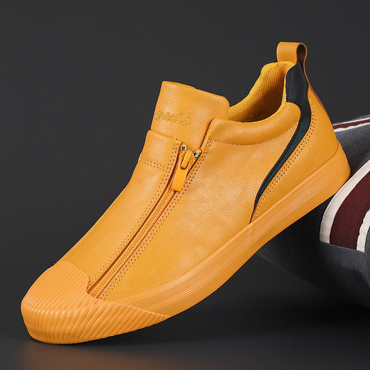 Double Zipper Casual Men Board Shoes | GlamzLife