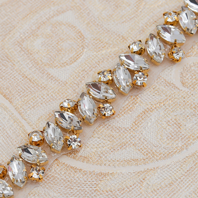 Rhinestone Applique Wedding Dress Waist Jewelry GlamzLife