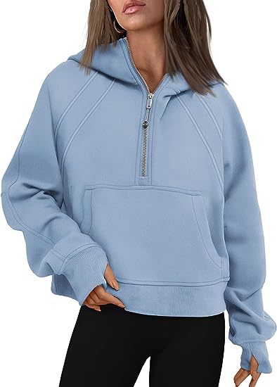 Zipper Hoodies Sweatshirts With Pocket Loose Sport Tops Long Sleeve Pullover Sweaters Winter Fall Outfits Women Clothing GlamzLife