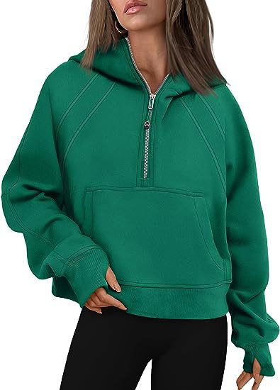 Zipper Hoodies Sweatshirts With Pocket Loose Sport Tops Long Sleeve Pullover Sweaters Winter Fall Outfits Women Clothing GlamzLife