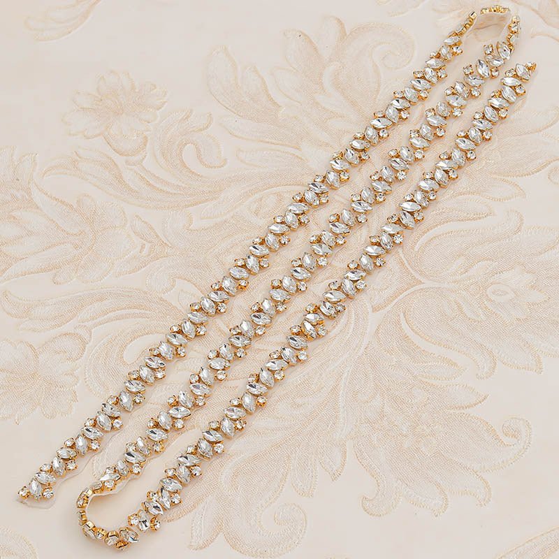 Rhinestone Applique Wedding Dress Waist Jewelry GlamzLife