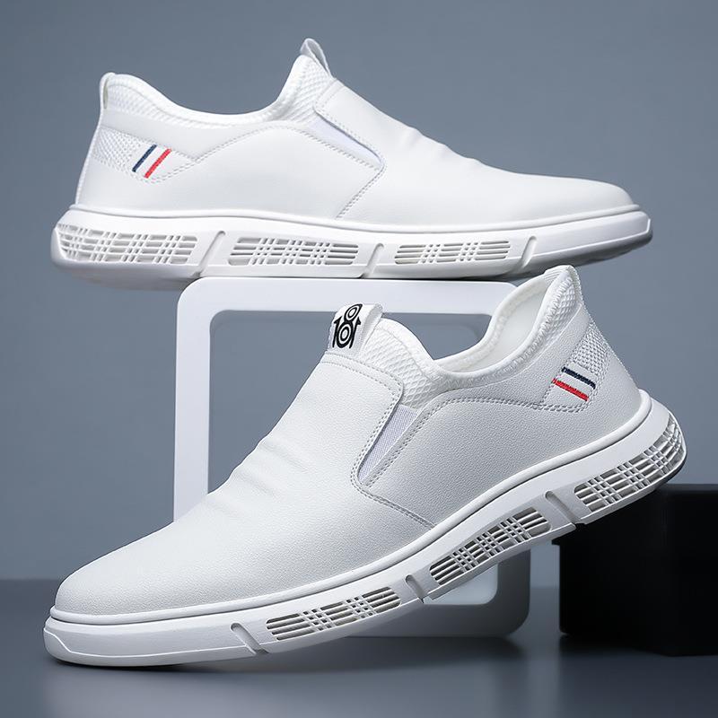 Black White Flat Walking Shoes For Men GlamzLife