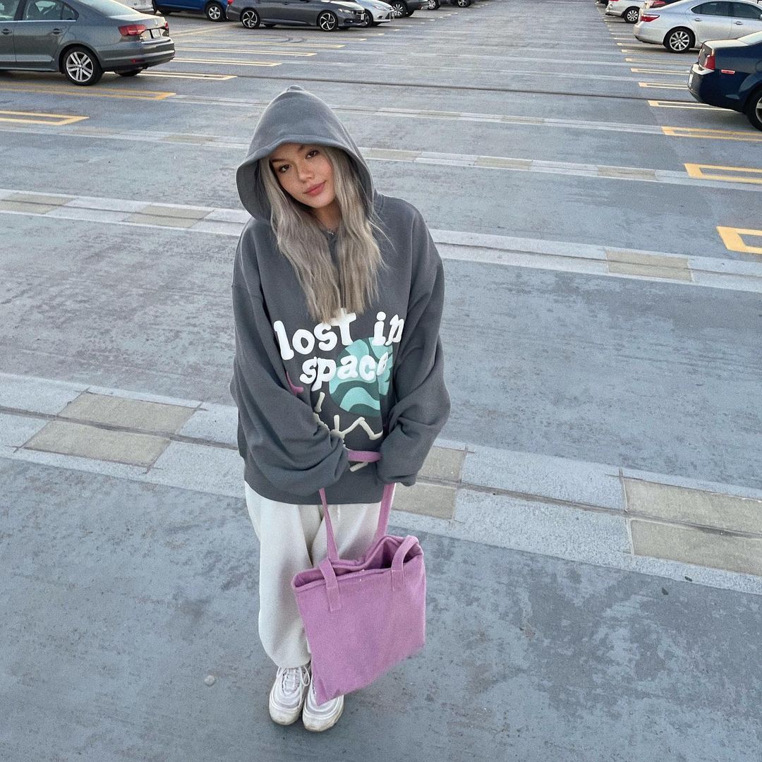 Skull Halloween Print Hoodie Graffiti Foam Letter Printed Hooded Sweater Coat Long Sleeve Sweatshirt GlamzLife