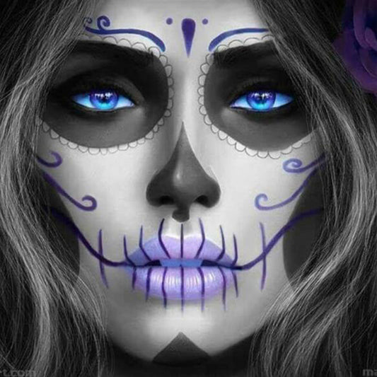 5D DIY Diamond Painting Skull Woman Cross Stitch Horror Home Decorative | GlamzLife