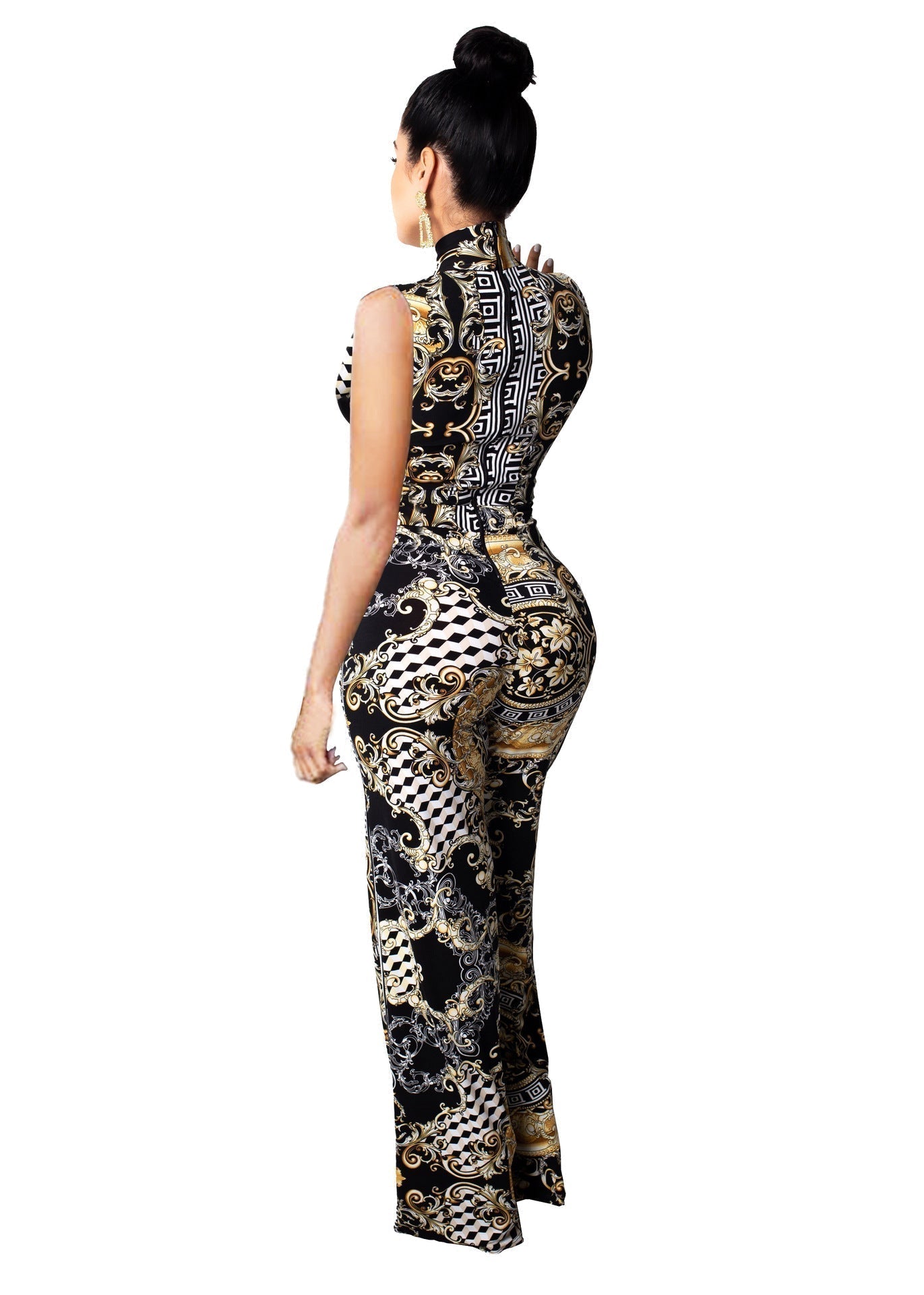 Abstract Print Sleeveless Women's Jumpsuit | GlamzLife