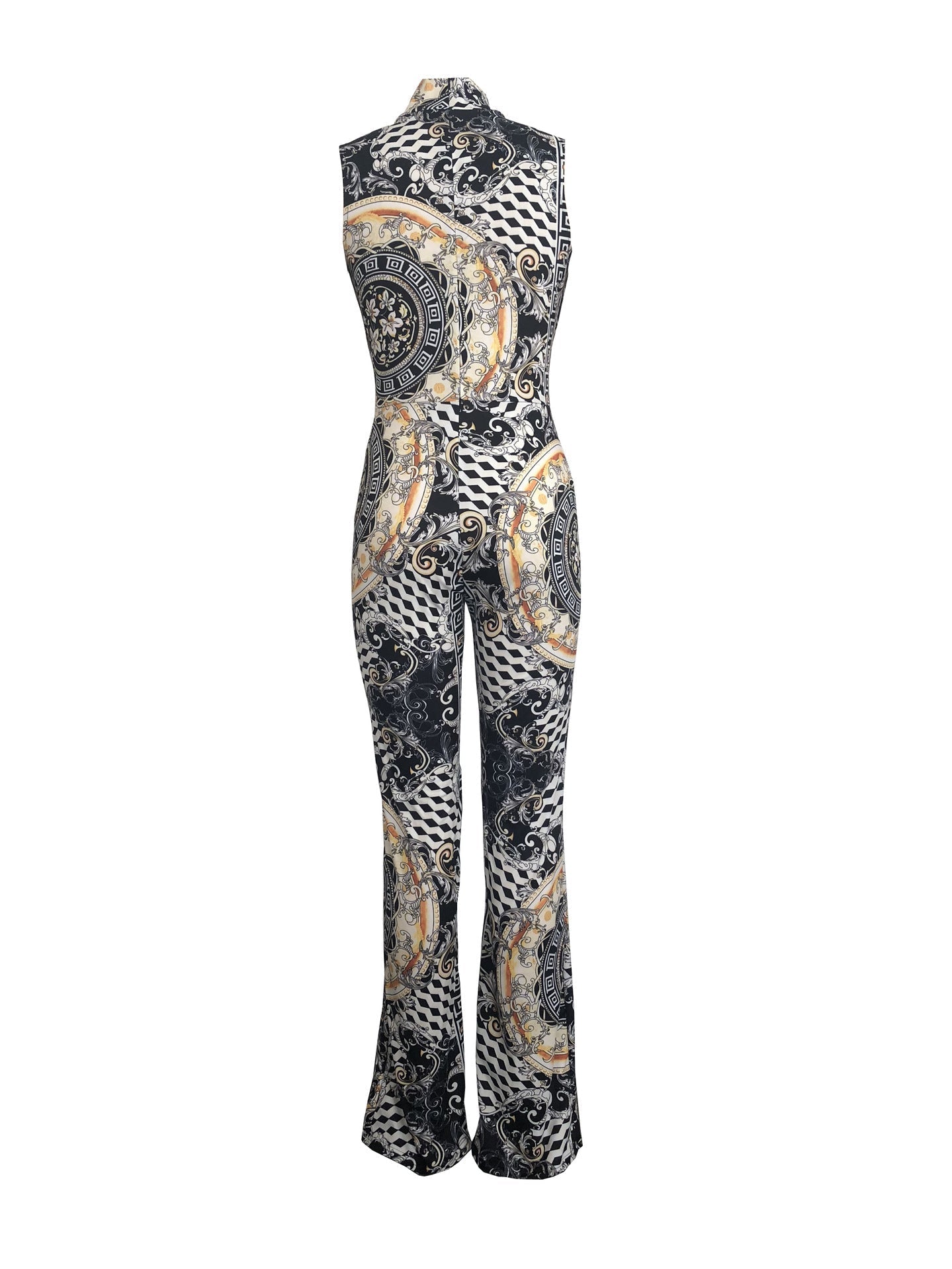 Abstract Print Sleeveless Women's Jumpsuit | GlamzLife