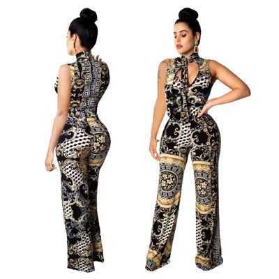 Abstract Print Sleeveless Women's Jumpsuit GlamzLife