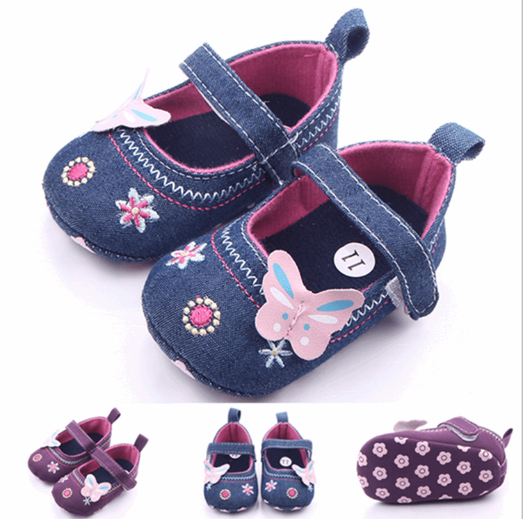 Bowknot Embroidered Fashionable Denim Shoes GlamzLife