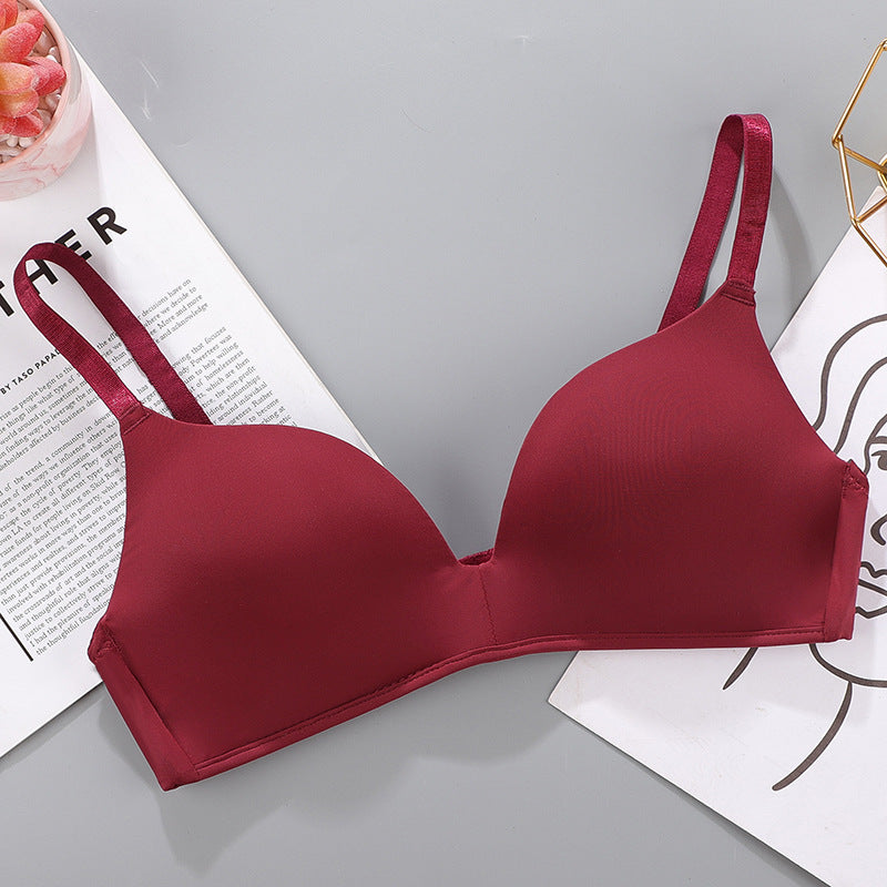 Breathable Gather Bra for Women | Wine Red | GlamzLife