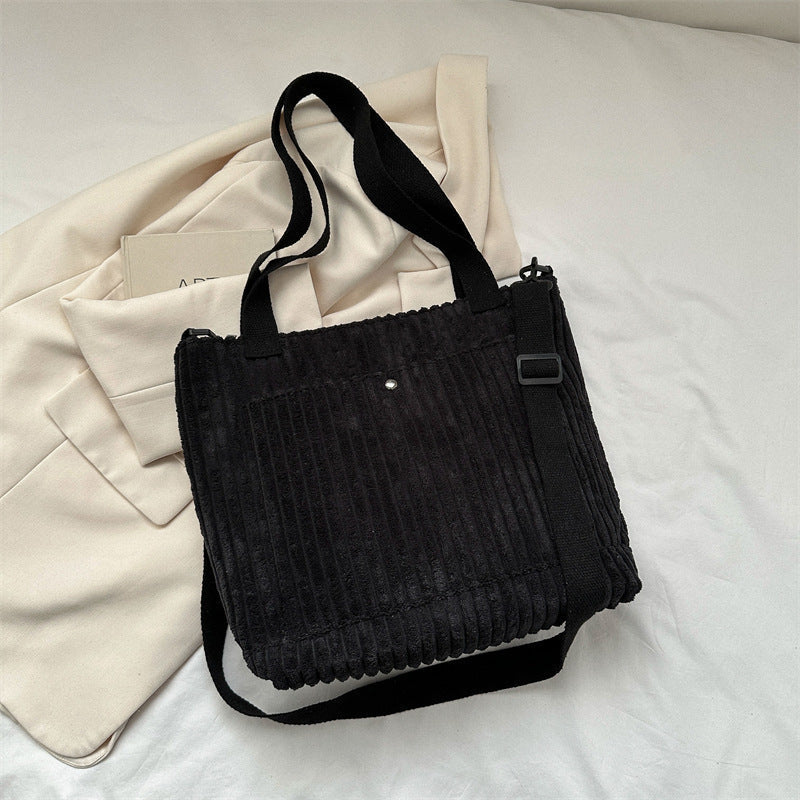 Corduroy Large Capacity Handbag | GlamzLife
