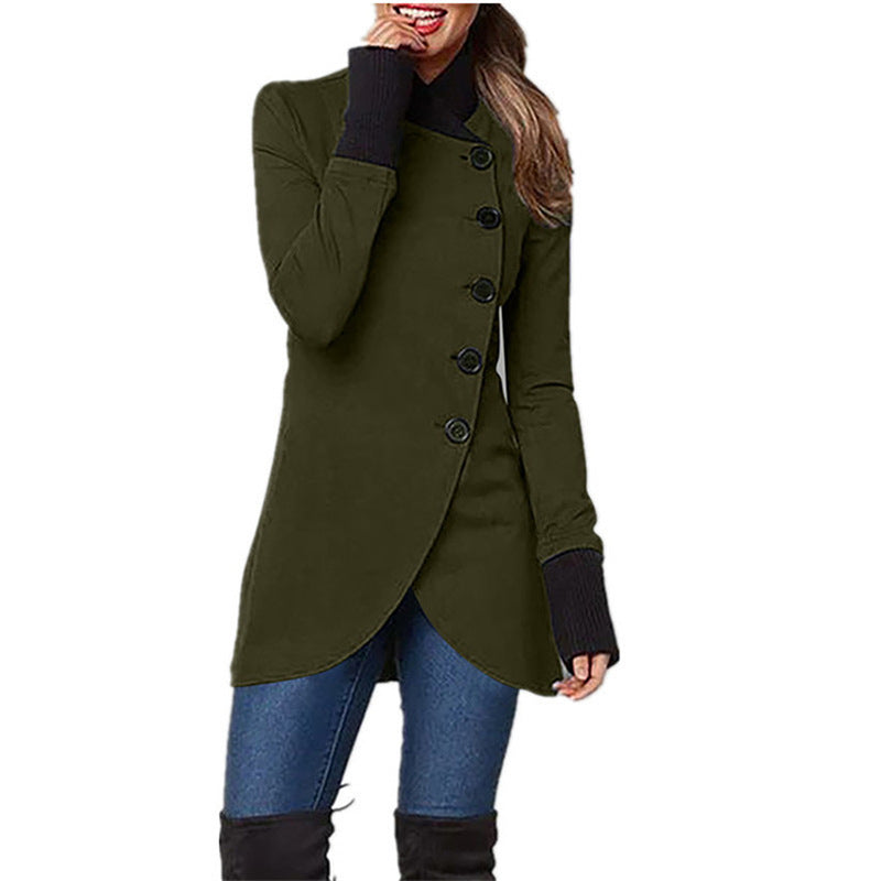 Fashionable Hem Slit Long Sleeved Jacket GlamzLife