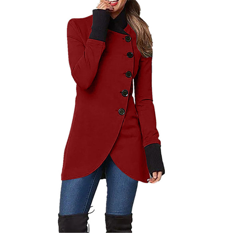 Fashionable Hem Slit Long Sleeved Jacket | GlamzLife