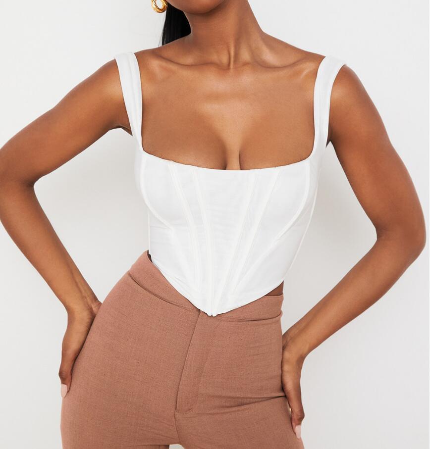 Fish Bone Square Neck Sling Crop Top GlamzLife
