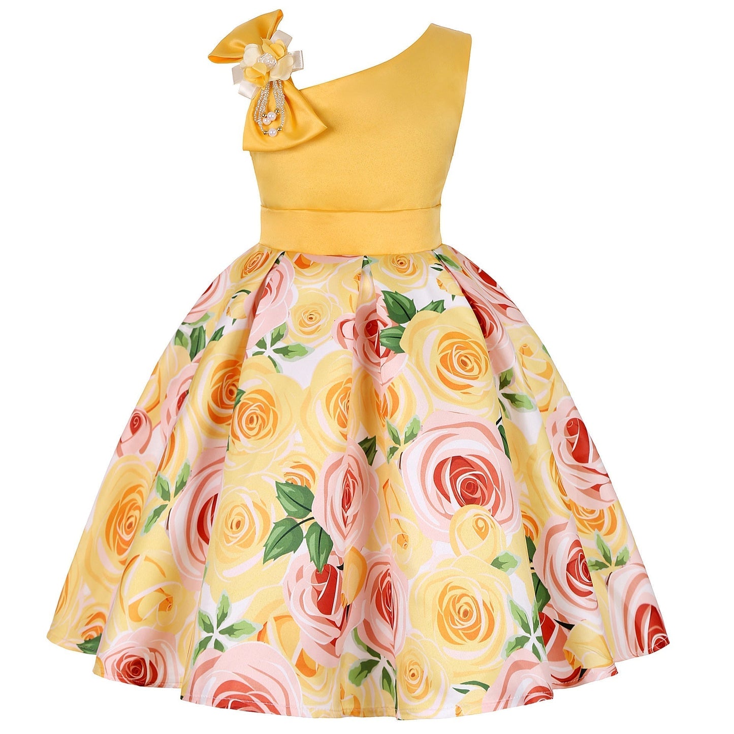 Girl's Princess Style Digital Print Dress | GlamzLife