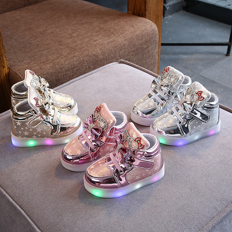 Girl's Stars Printed Light Board Shoes | GlamzLife