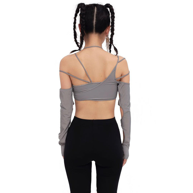 Halter Neck Strapless Halter Sleeves Crop Top GlamzLife