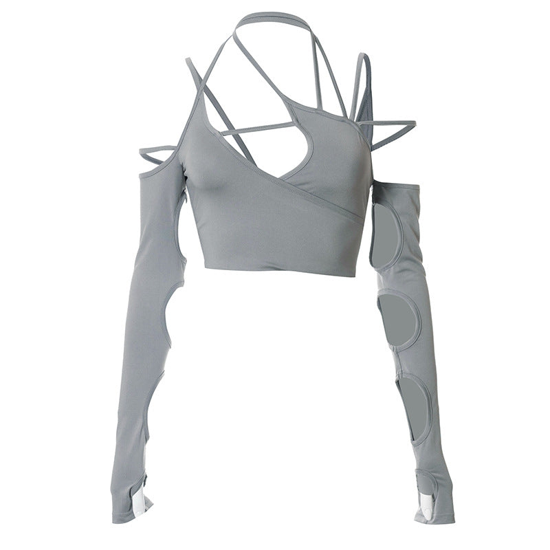 Halter Neck Strapless Halter Sleeves Crop Top GlamzLife